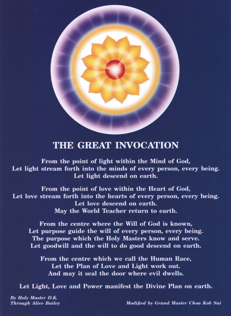 great invocation prayer postcard